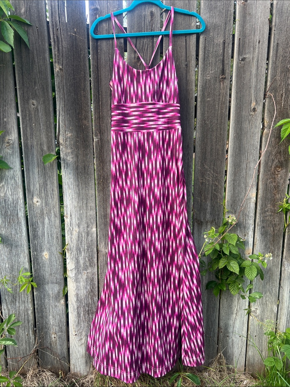 Eddie Bauer Pink and White Patterned Maxi Dress